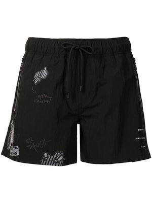 Stampd Eroded swim shorts - Black