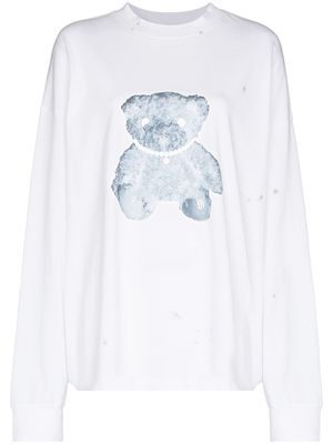 We11done Teddy Bear cotton sweatshirt - White