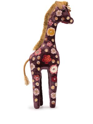 Anke Drechsel floral embroidered giraffe - Purple