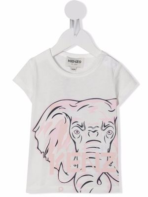 Kenzo Kids elephant-print organic-cotton T-shirt - White