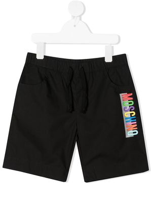 Moschino Kids logo track shorts - Black