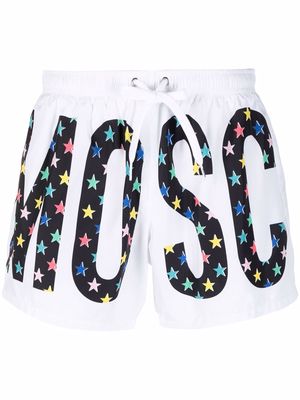 Moschino logo-print swim shorts - White