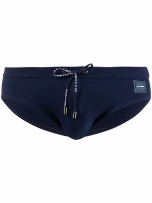 Dolce & Gabbana logo-print drawstring swim trunks - Blue