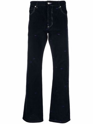 Phipps organic cotton embroidered corduroy trousers - Blue