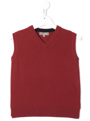 N.PEAL KIDS organic cashmere knitted vest top - Red