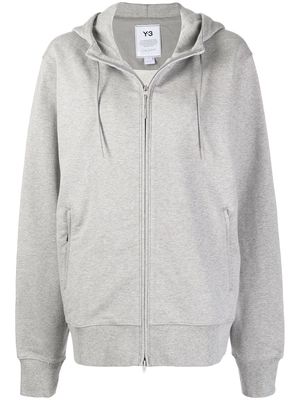 Y-3 logo drawstring hoodie - Grey