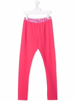 Karl Lagerfeld Kids TEEN logo-print leggings - Pink