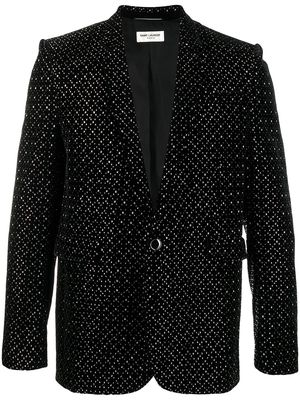 Saint Laurent stud-embellished single-breasted blazer - Black