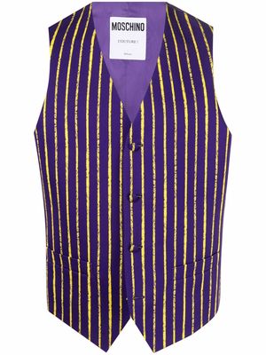 Moschino striped button-up waistcoat - Purple