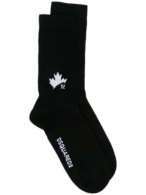Dsquared2 intarsia-knit logo socks - Black