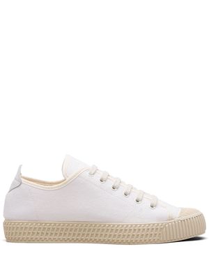 Car Shoe logo lace-up sneakers - White