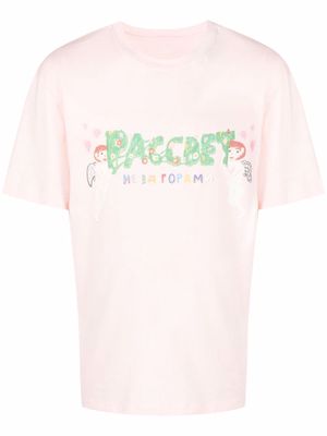 PACCBET graphic-print cotton T-Shirt - Pink