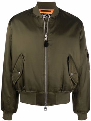 Alexander McQueen graphic-print bomber jacket - Green