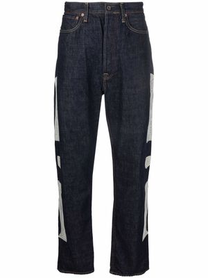 Kapital Okagilly bone-embroidered straight jeans - Blue
