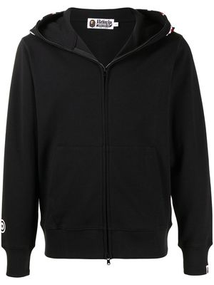 A BATHING APE® Shark-print zip-up hoodie - Black