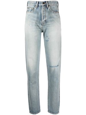 Saint Laurent high-waist ripped jeans - Blue