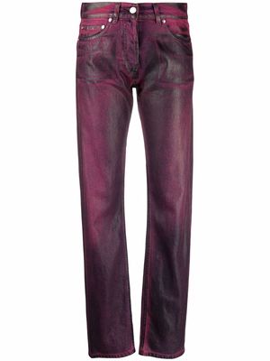 MSGM distressed shine jeans - Pink