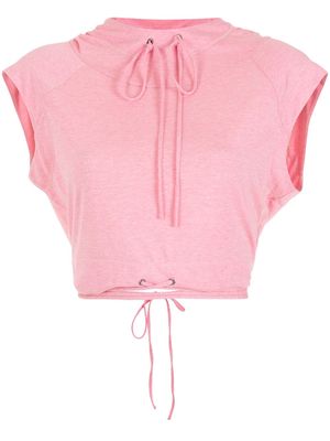 Gloria Coelho drawstring cropped hooded blouse - Pink