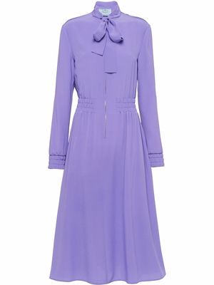 Prada tie-neck silk dress - Purple