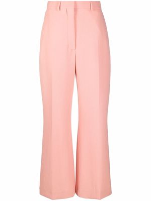 Casablanca high-waisted merino flared trousers - Pink