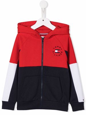 Tommy Hilfiger Junior colour-block logo hoodie - Blue