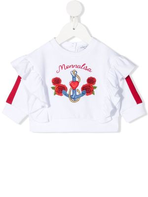 Monnalisa embroidered-logo sweatshirt - White