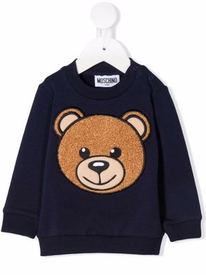 Moschino Kids Teddy Bear-motif cotton sweatshirt - Blue