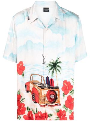 COOL T.M tropical-print Hawaiian shirt - Blue
