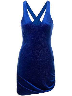 Alice McCall metallic V-neck minidress - Blue