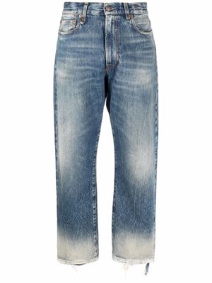 R13 Kelly cropped distressed-hem jeans - Blue