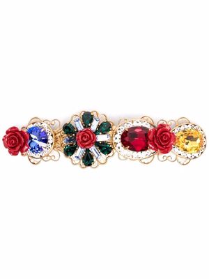 Dolce & Gabbana floral-gem hair clip - Gold