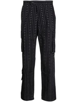 Phipps motif-print straight-leg trousers - Black