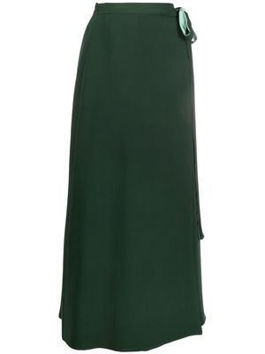 Valentino silk wrap midi skirt - Green