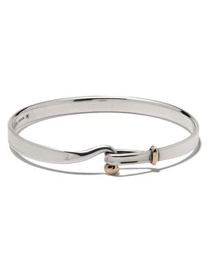 Georg Jensen sterling silver and 18kt yellow gold Torun bangle - SILVER COLOR