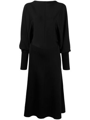 Victoria Beckham puff-sleeve mid-length dress - Black
