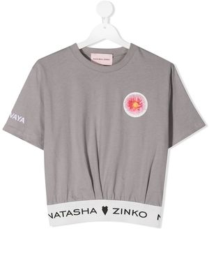 Natasha Zinko Kids Delovaya cropped T-shirt - Grey