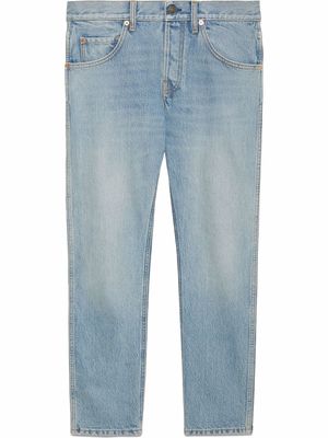 Gucci bleach-effect tapered-leg denim jeans - Blue