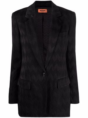 Missoni zigzag-pattern single-breasted blazer - Black
