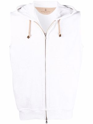 Brunello Cucinelli pre-owned sleeveless hoodie - Neutrals