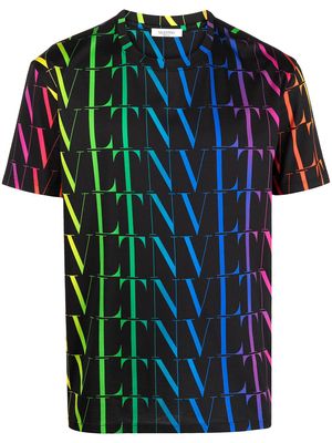 Valentino VLTN rainbow-logo print T-shirt - Black