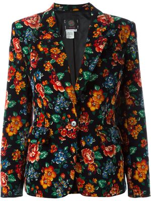 Kenzo Pre-Owned 1980's floral print blazer - Black