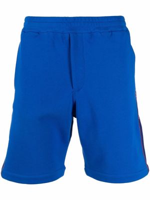 Alexander McQueen side logo-print track shorts - Blue
