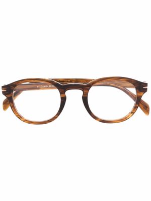 Eyewear by David Beckham tortoiseshell-effect round-frame glasses - Brown