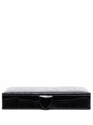 Aspinal Of London crocodile-effect leather box - Black
