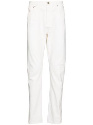 Brunello Cucinelli five-pocket straight-leg jeans - White