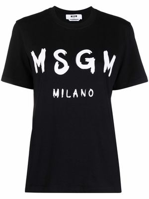MSGM logo-print short-sleeved T-shirt - Black