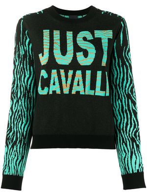 Just Cavalli color-block intarsia knit jumper - Black