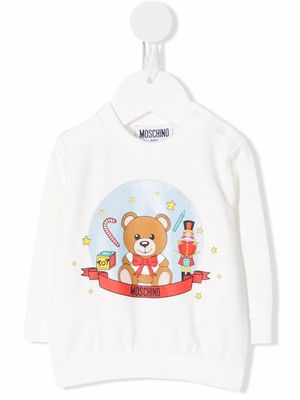 Moschino Kids Teddy Bear motif sweater - White