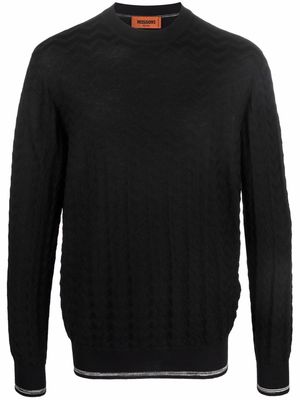 Missoni zigzag pattern jacquard knit jumper - Black