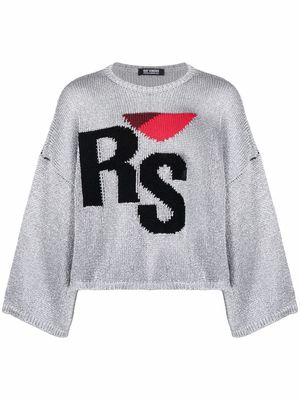 Raf Simons intarsia-logo jumper - Grey